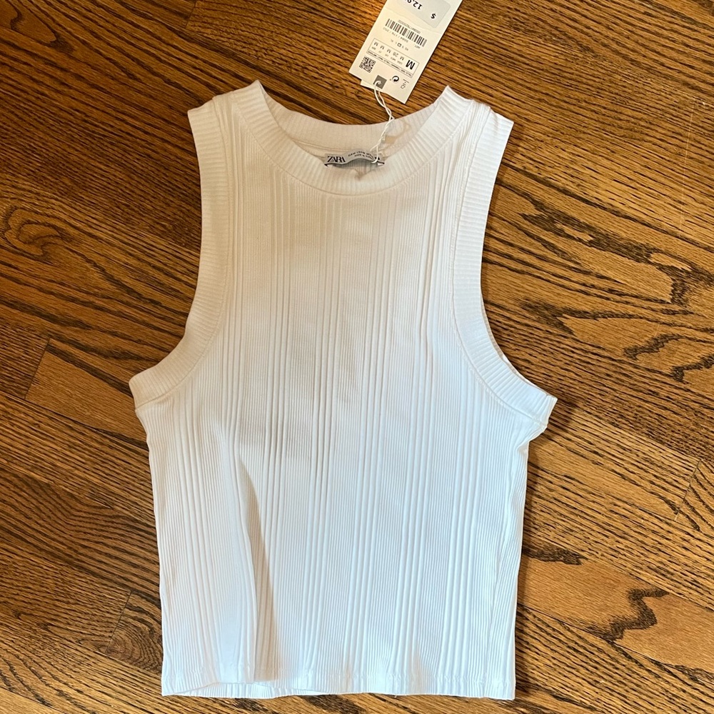zara white tank top